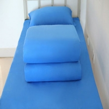 单人床纯蓝被罩三件套学校宿舍0.9米上下铺专用纯蓝被套床单枕套