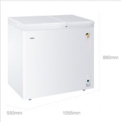 海尔（Haier） FCD-208XHT 大冷冻小冷藏 双箱双温区冰柜 卧式冰箱 家用商用二合一 冷