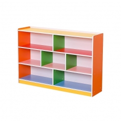 彩色书柜 七格  带背板