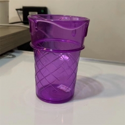杯子 牙缸 牙刷杯 塑料杯子 紫色透明